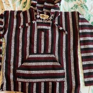 *New* Earth Rags Baja Striped Woven Eco-Friendly Hoodie Size XL